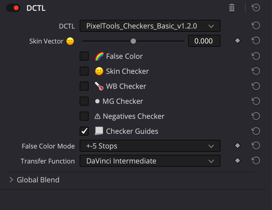 Checker DCTL UI